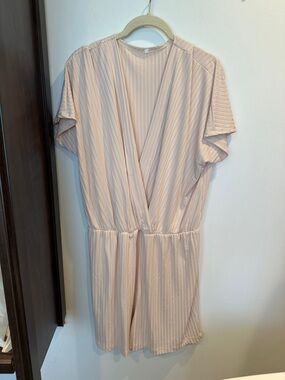 Source Unknown Blush Pink Striped Romper